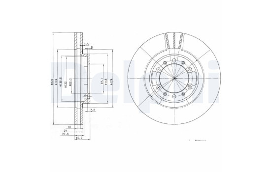 Bromsskiva BG3099 Delphi