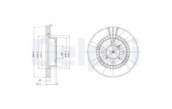 Bromsskiva BG3160 Delphi