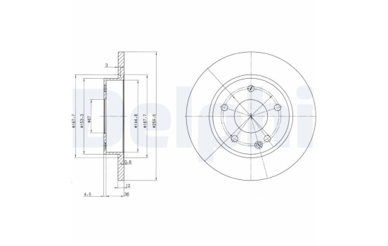 Bromsskiva BG3394 Delphi