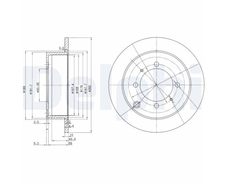 Bromsskiva BG3400 Delphi