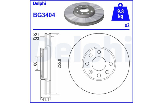 Bromsskiva BG3404 Delphi
