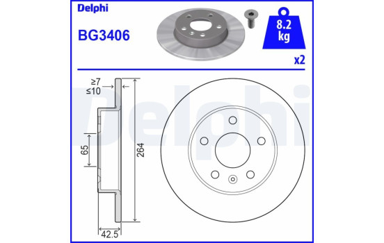 Bromsskiva BG3406 Delphi