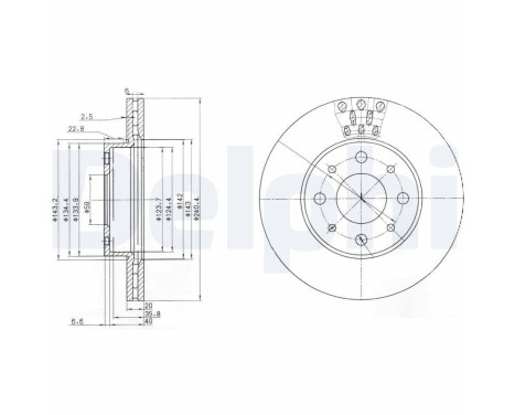 Bromsskiva BG3425 Delphi