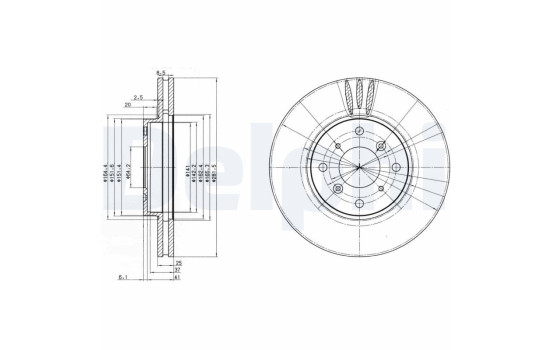 Bromsskiva BG3516 Delphi