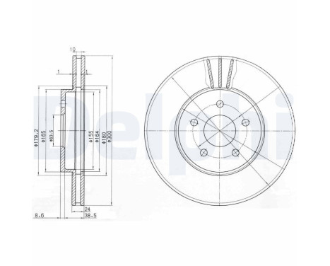 Bromsskiva BG3537C Delphi