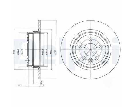 Bromsskiva BG3550 Delphi