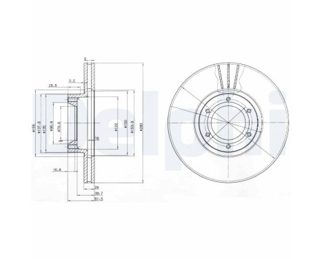 Bromsskiva BG3553 Delphi