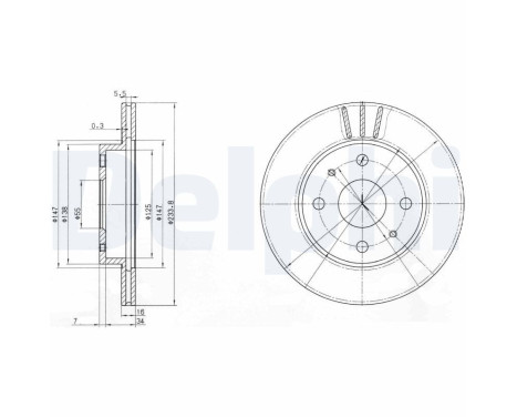 Bromsskiva BG3555 Delphi