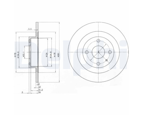 Bromsskiva BG3556 Delphi