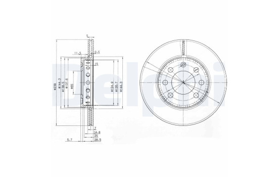 Bromsskiva BG3658 Delphi