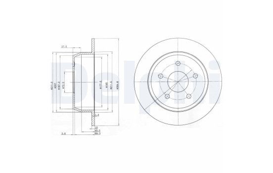Bromsskiva BG3660 Delphi