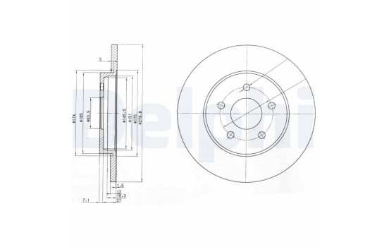 Bromsskiva BG3663C Delphi