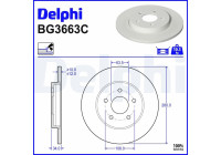 Bromsskiva BG3663C Delphi