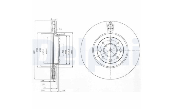 Bromsskiva BG3699 Delphi