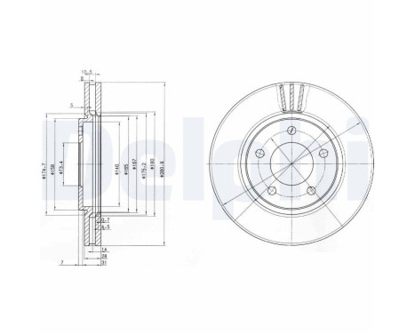 Bromsskiva BG3715 Delphi