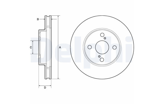 Bromsskiva BG3734 Delphi