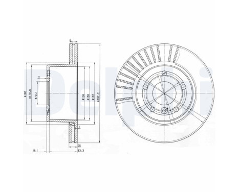 Bromsskiva BG3737C Delphi