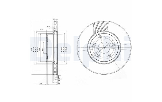 Bromsskiva BG3756 Delphi