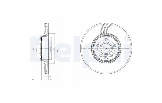 Bromsskiva BG3784 Delphi