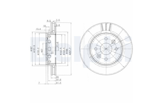 Bromsskiva BG3803 Delphi