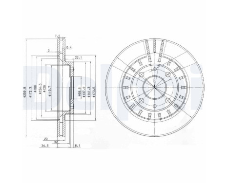 Bromsskiva BG3806 Delphi