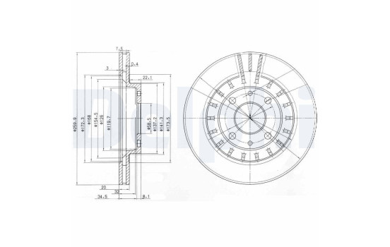 Bromsskiva BG3806 Delphi