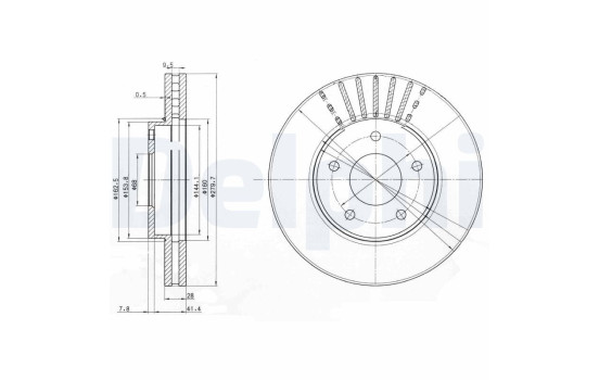 Bromsskiva BG3816 Delphi