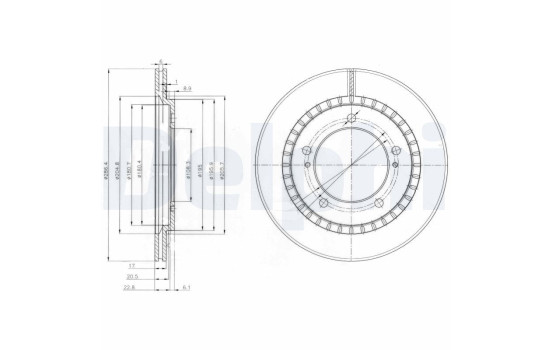 Bromsskiva BG3820 Delphi