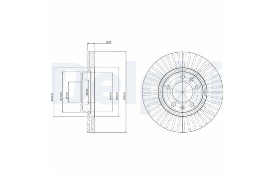 Bromsskiva BG3835C Delphi