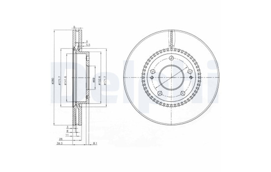 Bromsskiva BG3861C Delphi