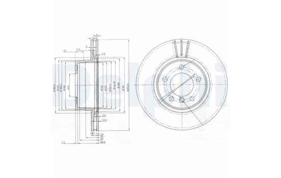 Bromsskiva BG3870 Delphi