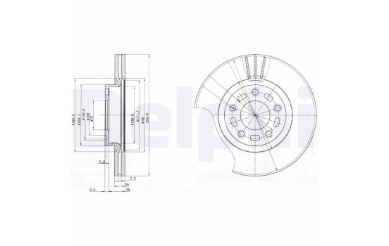 Bromsskiva BG3928 Delphi