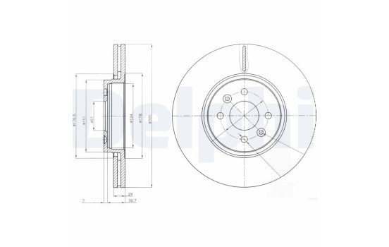 Bromsskiva BG3929 Delphi