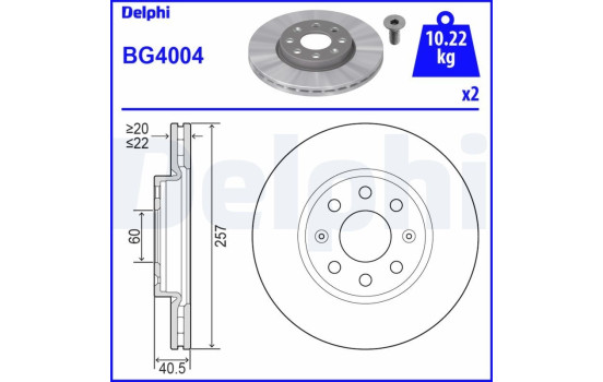 Bromsskiva BG4004 Delphi