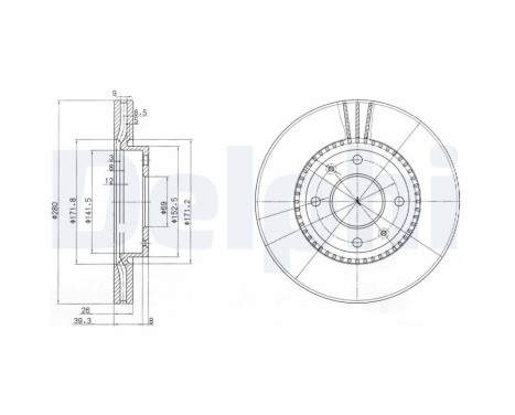 Bromsskiva BG4013 Delphi