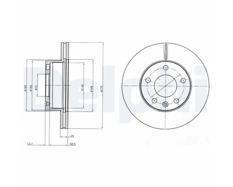 Bromsskiva BG4022 Delphi
