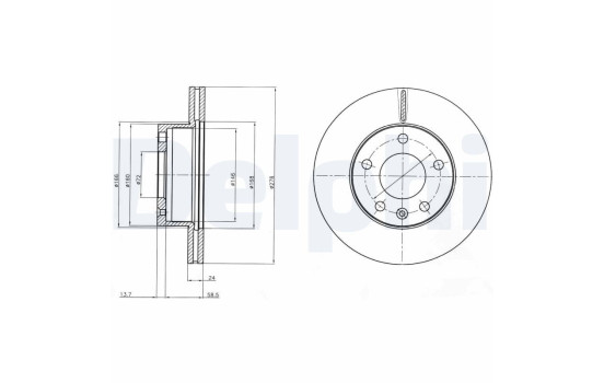 Bromsskiva BG4022 Delphi