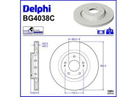 Bromsskiva BG4038C Delphi