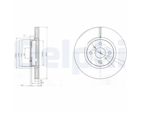 Bromsskiva BG4054 Delphi