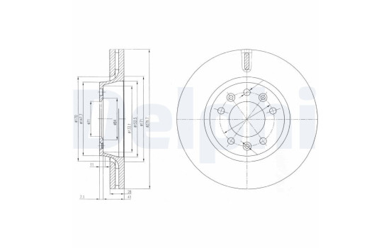 Bromsskiva BG4084 Delphi