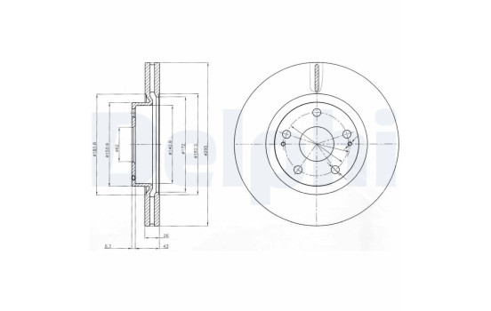 Bromsskiva BG4113 Delphi