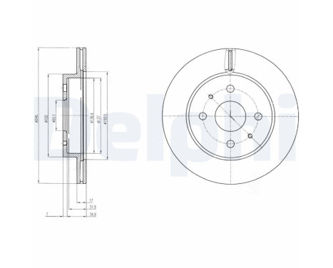 Bromsskiva BG4128 Delphi