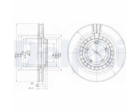 Bromsskiva BG4134 Delphi