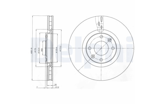 Bromsskiva BG4166 Delphi