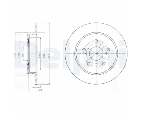 Bromsskiva BG4222 Delphi