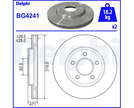Bromsskiva BG4241 Delphi