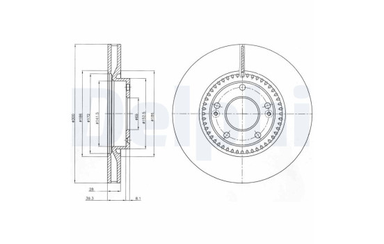 Bromsskiva BG4251C Delphi