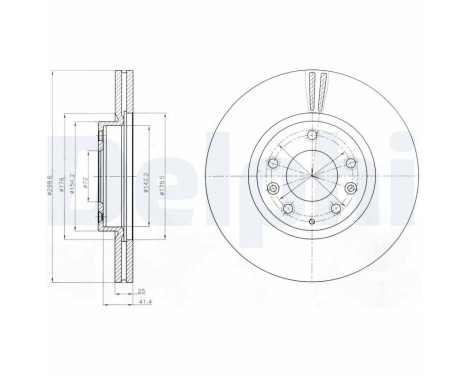 Bromsskiva BG4255C Delphi