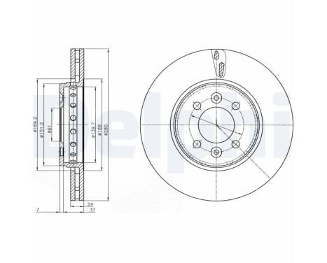 Bromsskiva BG4536C Delphi