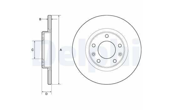 Bromsskiva BG4661C Delphi
